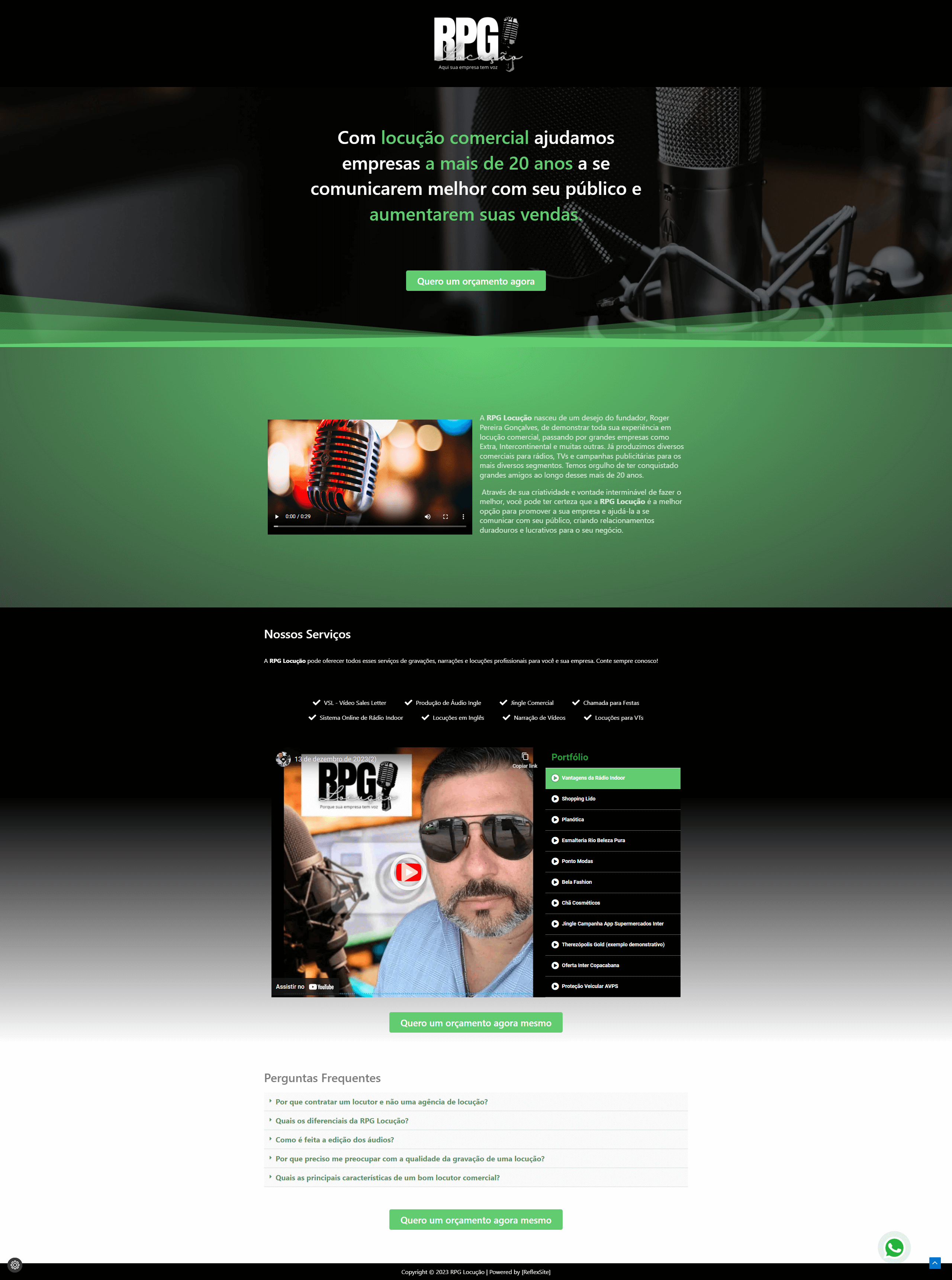 Home - William Web 2025 23 Landing Page para Locutor Promocional