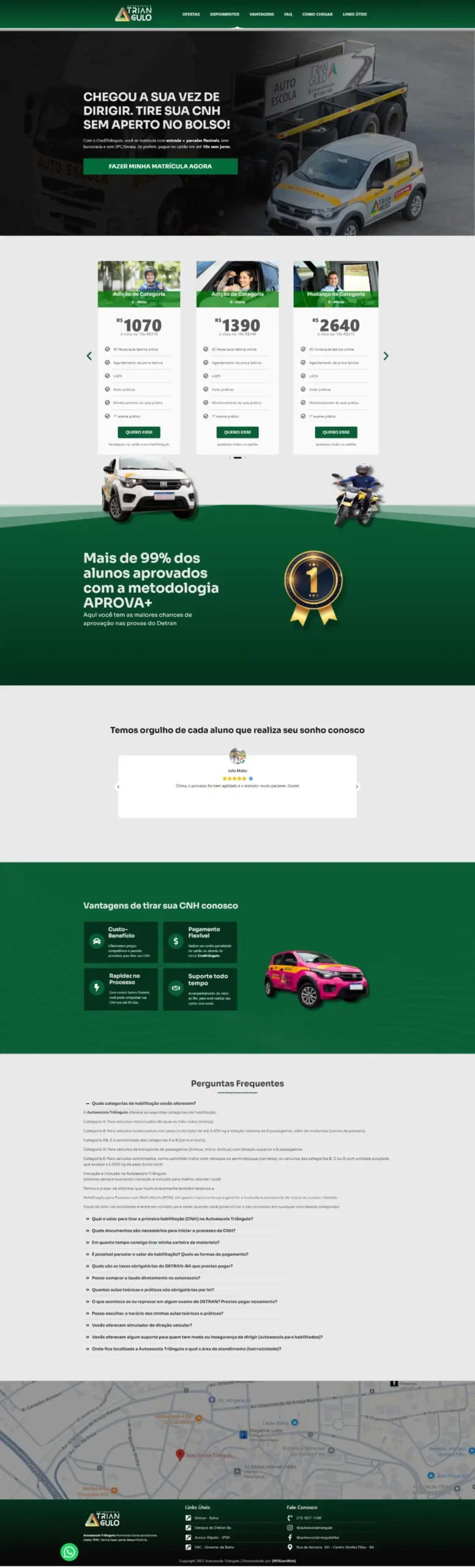 Home - William Web 2025 7 Onepage para Autoescola, na Bahia