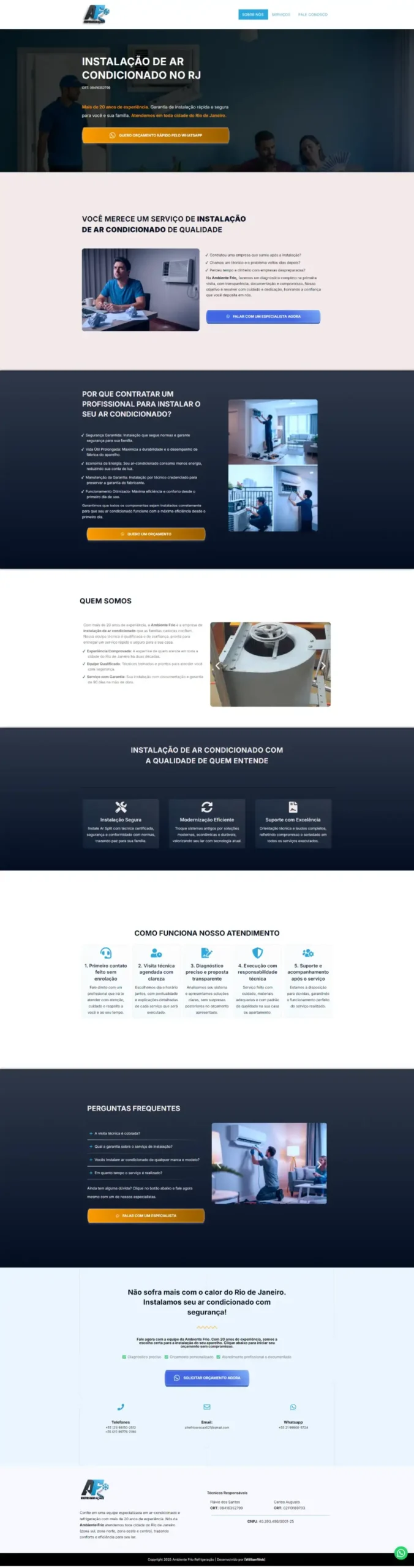 Home - William Web 2025 9 Landing Page para Instalação de Ar Condicionado