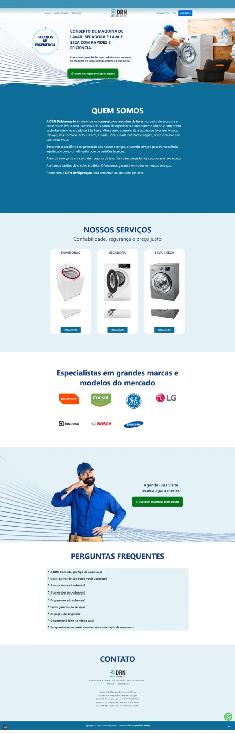 Home - William Web 2025 13 Onepage para Tec. Refrigeração no Rio de Janeiro