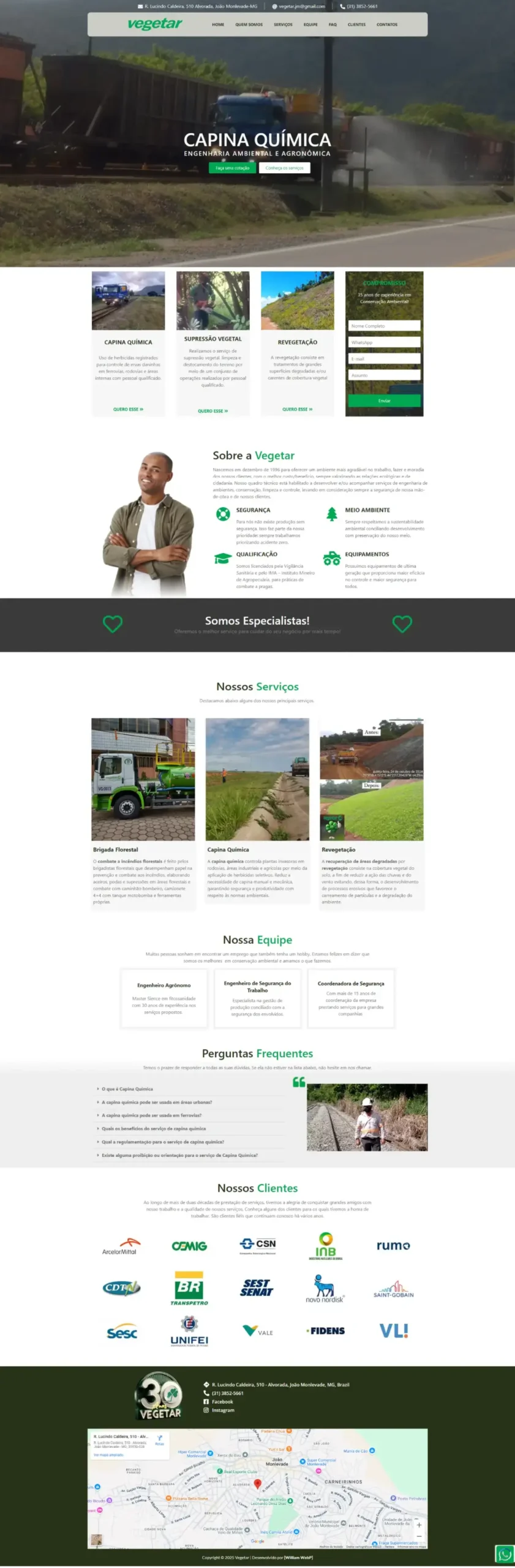 Home - William Web 2025 23 OnePage para empresa da Capina Química, em Minas Gerais